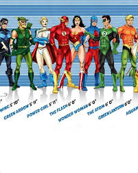 Dc Superheroes Height Comparison Chart Superhero Comic