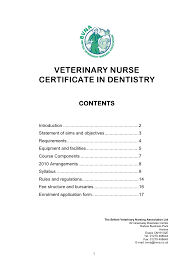 Veterinary Nurse Certificate In Dentistry