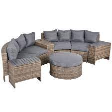 Outsunny 8 Piece Outdoor Rattan Sofa