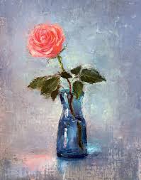 Rose In The Vase Original Oil Painting