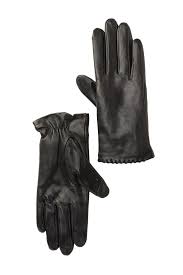 Fownes Bros Suede Whipstich Trim Leather Gloves With Faux Fur Lining Nordstrom Rack