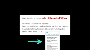 Loker Operator PT Fukoku Tokai Rubber Indonesia - Bekasi