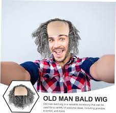 party wigs men wigs grandpa costume wig