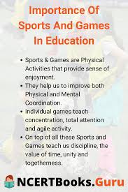 essay on importance of sports and games