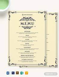 dinner menu 25 exles format pdf