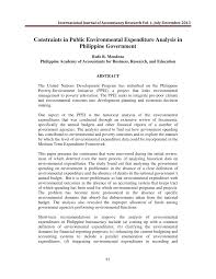 Pdf Constraints In Public Environmental Expenditure