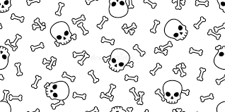 Skull Bone Seamless Pattern Halloween ...