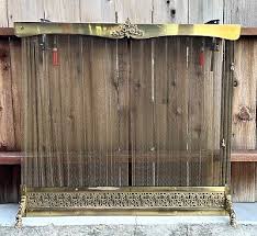 Vintage Mcm Brass Fire Place Screen