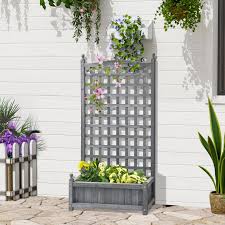 Outsunny Raised Garden Bed With Trellis