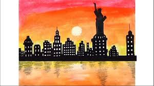Draw this pen by following this drawing lesson. City Sunset Painting Step By Step Acrylic Painting With Marker Pen Social Useful Stuff Handy Tips