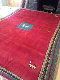 persian tribal thick gabbeh rug red 6