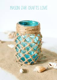 Faux Sea Glass Mason Jar With Netting