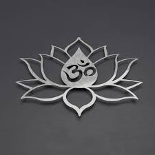 Om Lotus Flower Outdoor Metal Wall Art