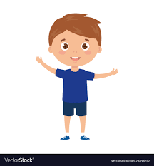 cute boy standing on white background