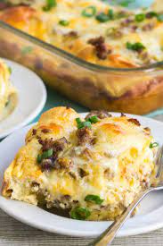 · bake for 15 to 17 minutes, or until bacon is cooked. Cheesy Sausage Crescent Roll Breakfast Casserole Bread Booze Bacon