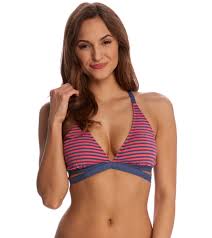 Splendid Malibu Stripe Halter Wrap Bikini Top D Cup At Swimoutlet Com Free Shipping
