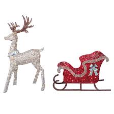Holiday Living Lighted Deer And Sleigh