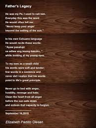 legacy poem by elizabeth padillo olesen
