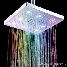 2020 Modern Shower Heads Led Square Bathroom Shower Head With Colorful Lights Feature For Led Heads Waterfall 8 Inch Polished From Miaifamily 37 65 Dhgate Com