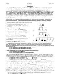 Pedigrees lesson from pedigree worksheet answers, source: A Human Pedigree Answer Key
