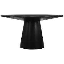 L Ebony Black Round Dining Table Terrat