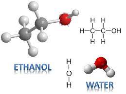 chemical reaction between water and ethanol
