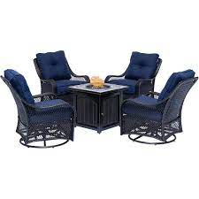 Steel Patio Fire Pit Conversation Set