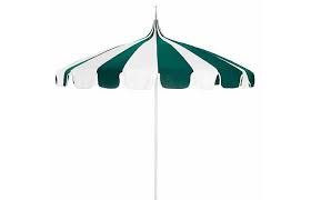 Pagoda Green White Scalloped Patio Umbrella