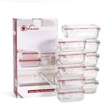 Vinsani Glass Food Storage Containers