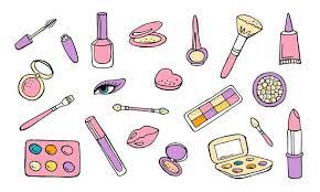 makeup kit ilration cute cartoon