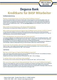 While opening a bank account degussa bank ag has to perform kyc procedure and comply with aml requirements. Degussa Bank Kreditkarte Fur Basf Mitarbeiter Pdf Kostenfreier Download