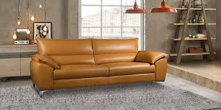 rectangular brown miranda leather sofa