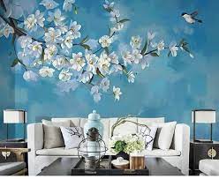 Oil Painting Flowers And Bird Wallpaper