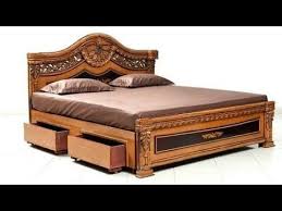indian style teak wood bed design and