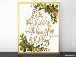 See the blazing yule before us, fa la la la la la la la! Deck The Halls Lyrics Printable Christmas Decor In Gold With Holly Le Blursbyai