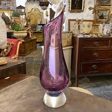 Purple Murano Glass Tall Vase 1970s