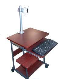 Best budget mobile desk for small rooms. Sts5806 24 Mini Compact Computer And Laptop Desk Table With Wheels Oceanpointe Distributors Corporation