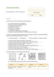 Test semestralny-biologia kl.6 worksheet