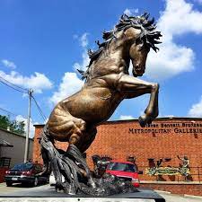 Horse Rearing Bronze Statue