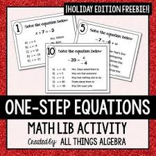 math lib activity one step equations