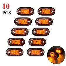 10pcs 12v 24v Led Side Marker Lights Car External Lights Warning Tail Light Auto Trailer Truck Lorry Lamps Yellow Amber In 2020 Truck Accessories Truck Lights Trucks