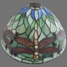 vintage leaded glass stain glass lamp