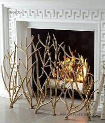 Gold Branches Fireplace Fire Screen