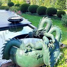 Antique Bronze Dragon Sculpture Water