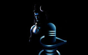lord shiva with lingam blue and black