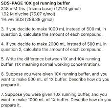 solved sds page 10x gel running buffer