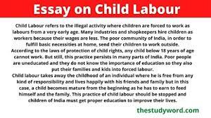 essay on child labour for students and