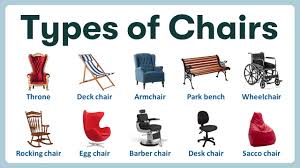 types of chairs learning name of