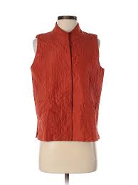 Details About Eileen Fisher Women Orange Vest Sm Petite