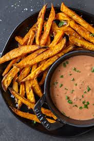 Soak sliced potatoes in a bowl of cold water for 1 to 2 hours. Air Fryer Sweet Potato Fries 4 Ingredients Momsdish